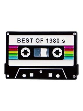 Retro 1980s Cassette Mixed Tape Enamel Pin Vintage Style Music Accessory NWT